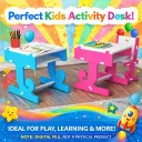 Kids Activity Desk Digital Plans- J Letter | DIY Wooden Desk & Chair Set | Laser Cut Files | Montessori Kids Furniture | Instant Download